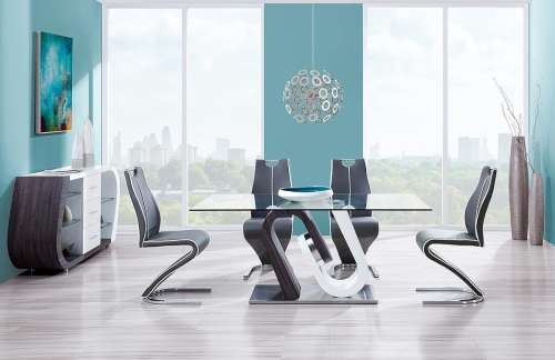 Global 4126 | Dining Set in Black & White | Front Facing