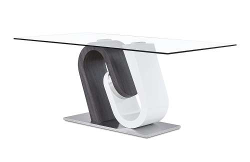 Global 4126 | Dining Table in Black & White | Angled at 30°