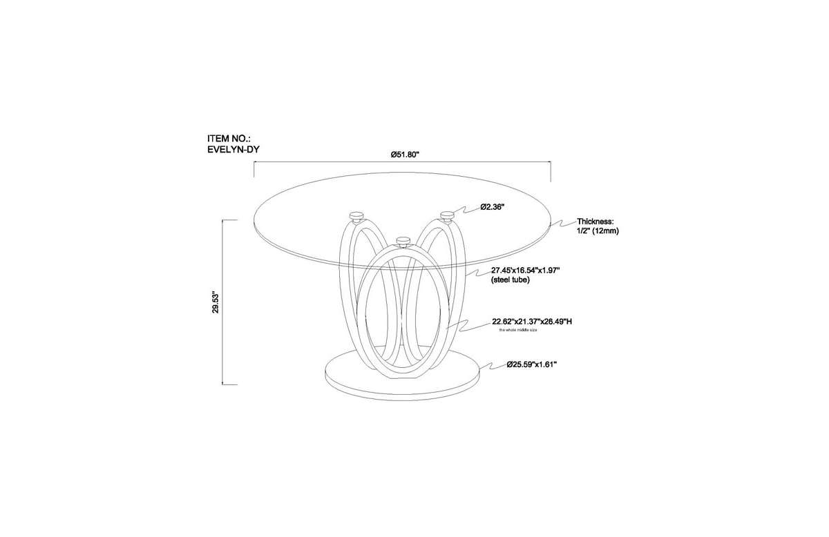Chintaly Evelyn | Dinette Table | Specifications