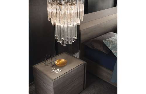 Alf Nizza | Platform Bed & Nightstand | Angled at 30°