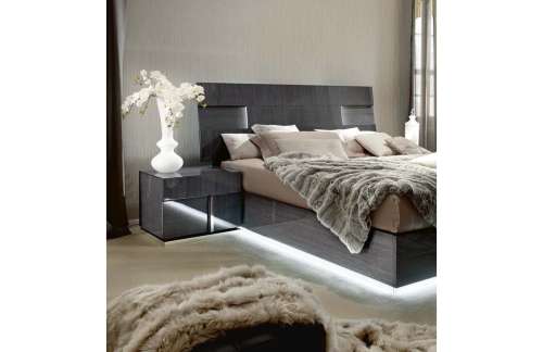 Alf Monte Carlo | Platform Bed & Nightstand | Angled at 30°