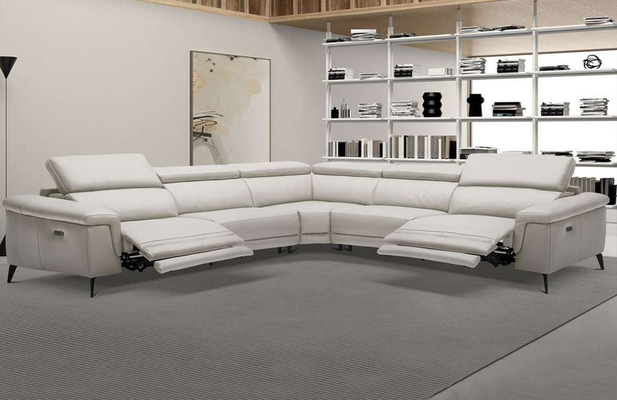 Beverly Hills Hendrix | Smoke Grey Sectional Sofa | Angled at 30°