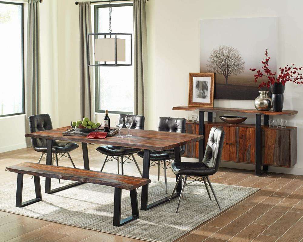 Coaster 110181 Live Edge | 5pc Dining Room Set | Angled at 30°