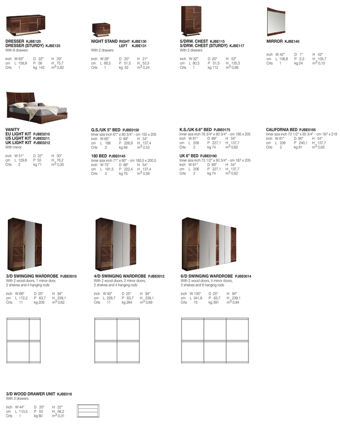 Alf Bellagio | Bedroom | Specifications