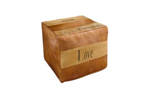 Love Postes - Leather Canvas Pouf