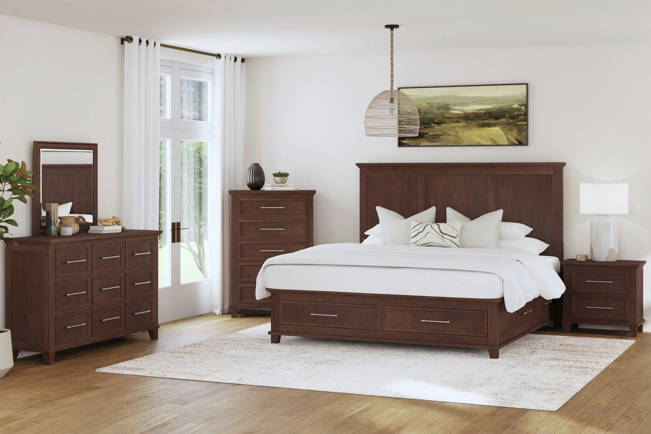 Elements Canterbury 4pc Queen Bedroom Set (Cherry)